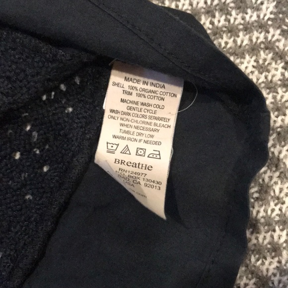 Prana Sofie Black Boho Crochet Peasant Top Large - Picture 5 of 8